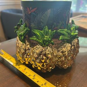 Bath & Body Works Green and Gold Candle Holder Accent